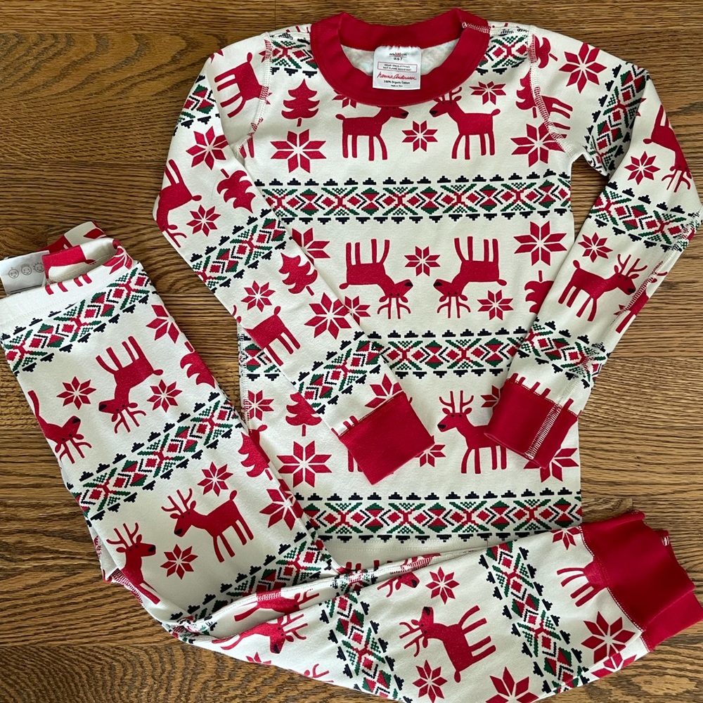 EUC Hanna Andersson 2 piece Holiday Pajamas